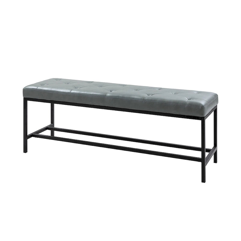 Panca imbottita contemporanea da 50 in. W con gambe in metallo