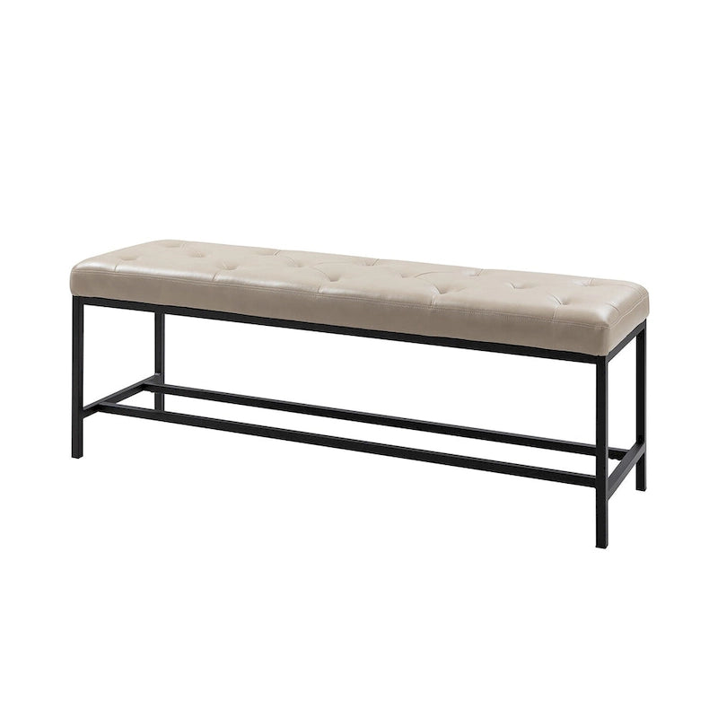 Panca imbottita contemporanea da 50 in. W con gambe in metallo