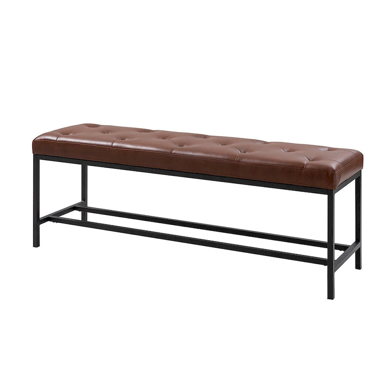 Panca imbottita contemporanea da 50 in. W con gambe in metallo