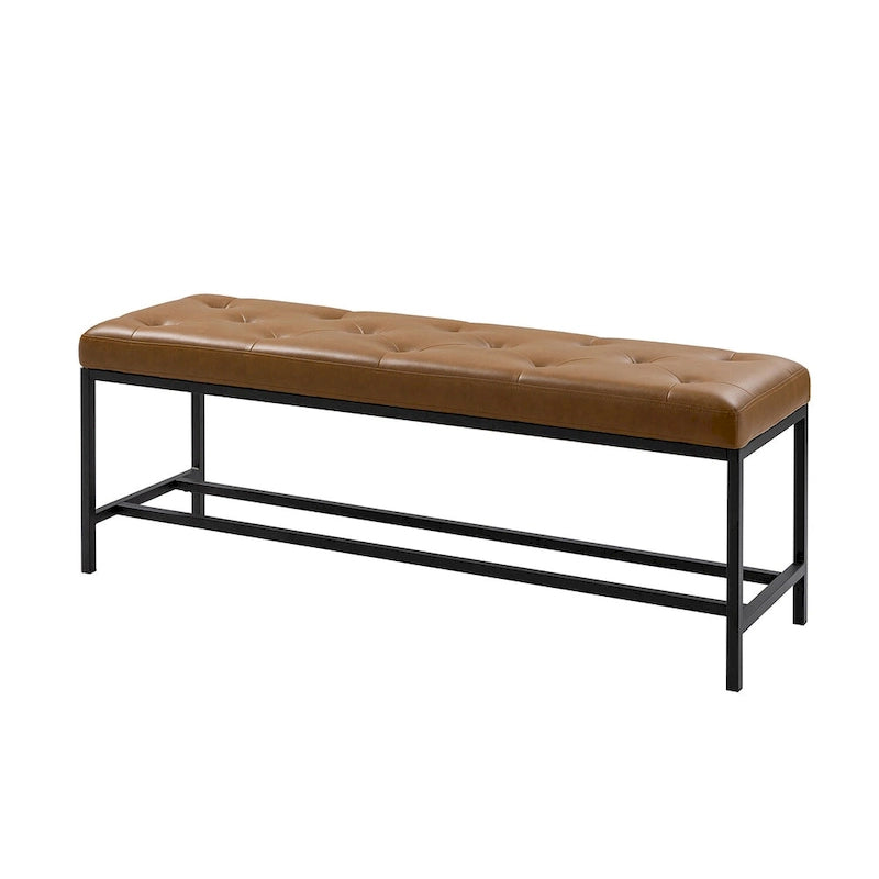 Panca imbottita contemporanea da 50 in. W con gambe in metallo