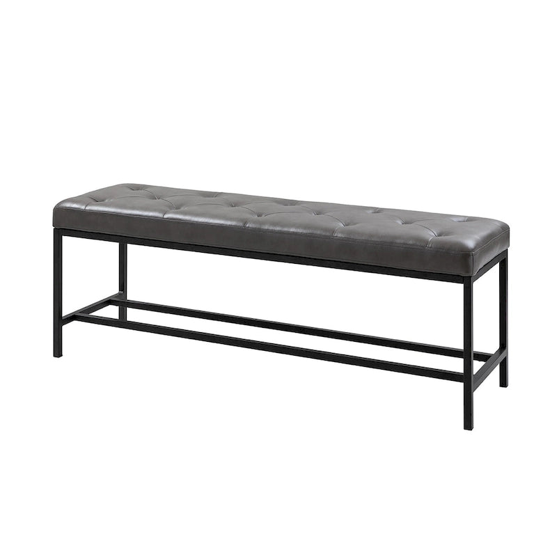 Panca imbottita contemporanea da 50 in. W con gambe in metallo