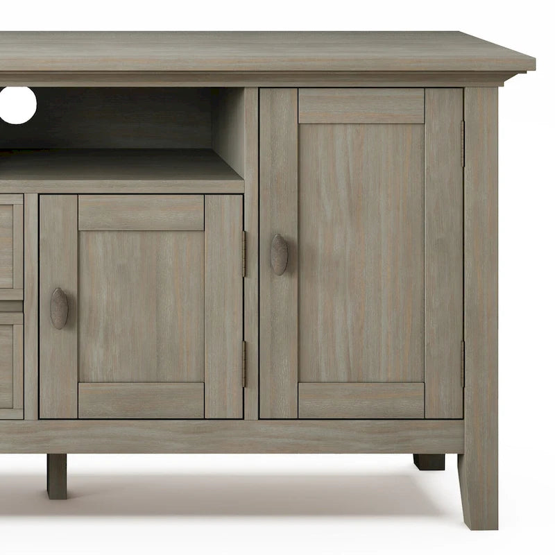 TV-Mediaständer aus MASSIVHOLZ, 72 Zoll breit, im Übergangsstil, für Fernseher bis zu 80 Zoll - 72 W x 16.5 D x 26 H