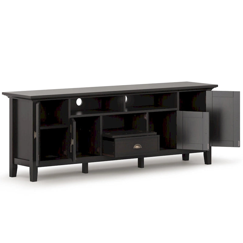 TV-Mediaständer aus MASSIVHOLZ, 72 Zoll breit, im Übergangsstil, für Fernseher bis zu 80 Zoll - 72 W x 16.5 D x 26 H