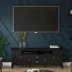 TV-Mediaständer aus MASSIVHOLZ, 72 Zoll breit, im Übergangsstil, für Fernseher bis zu 80 Zoll - 72 W x 16.5 D x 26 H
