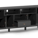 TV-Mediaständer aus MASSIVHOLZ, 72 Zoll breit, im Übergangsstil, für Fernseher bis zu 80 Zoll - 72 W x 16.5 D x 26 H