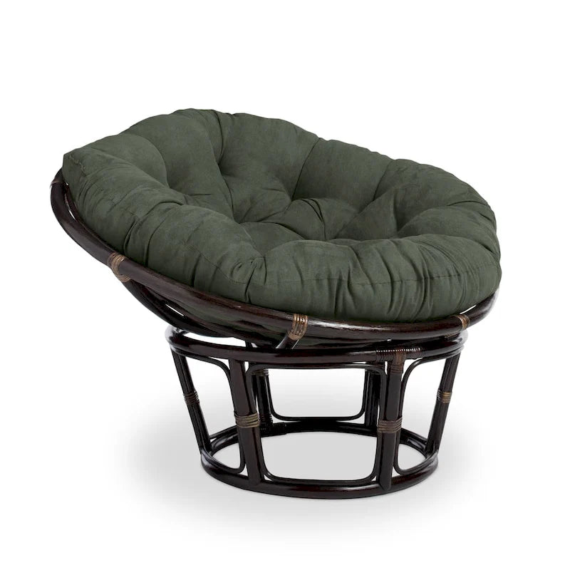 Poltrona Papasan in rattan da 42 pollici con cuscino in microsuede
