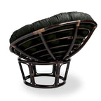 Poltrona Papasan in rattan da 42 pollici con cuscino in microsuede