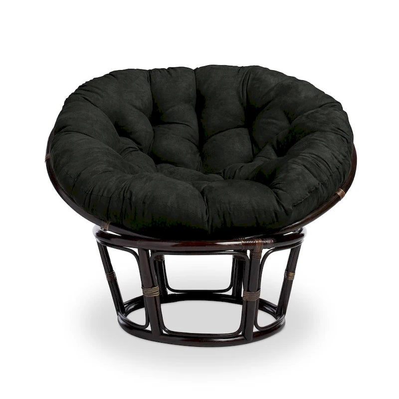 Poltrona Papasan in rattan da 42 pollici con cuscino in microsuede