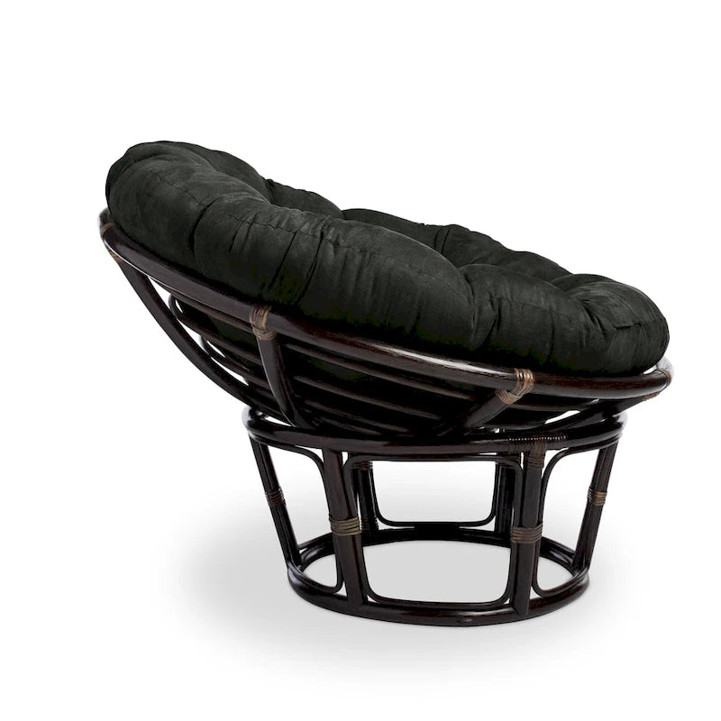 Poltrona Papasan in rattan da 42 pollici con cuscino in microsuede