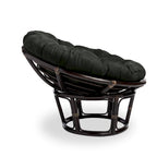 Poltrona Papasan in rattan da 42 pollici con cuscino in microsuede