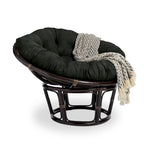 Poltrona Papasan in rattan da 42 pollici con cuscino in microsuede