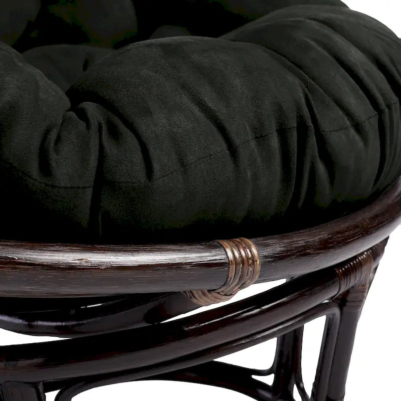 Poltrona Papasan in rattan da 42 pollici con cuscino in microsuede