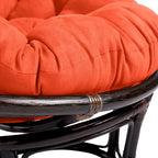 Poltrona Papasan in rattan da 42 pollici con cuscino in microsuede