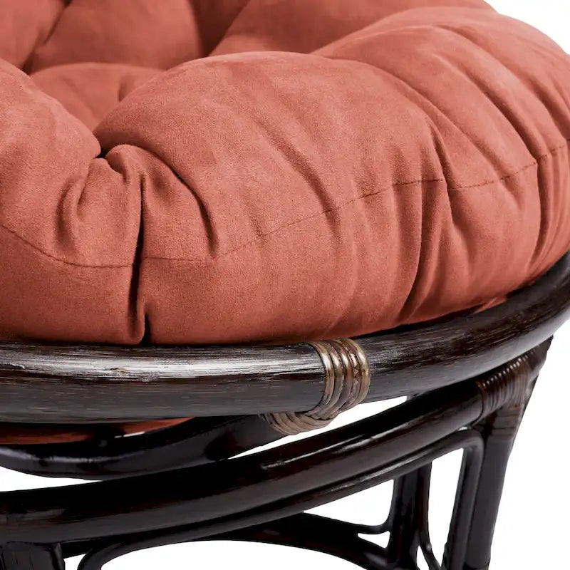 Poltrona Papasan in rattan da 42 pollici con cuscino in microsuede