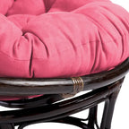 Poltrona Papasan in rattan da 42 pollici con cuscino in microsuede