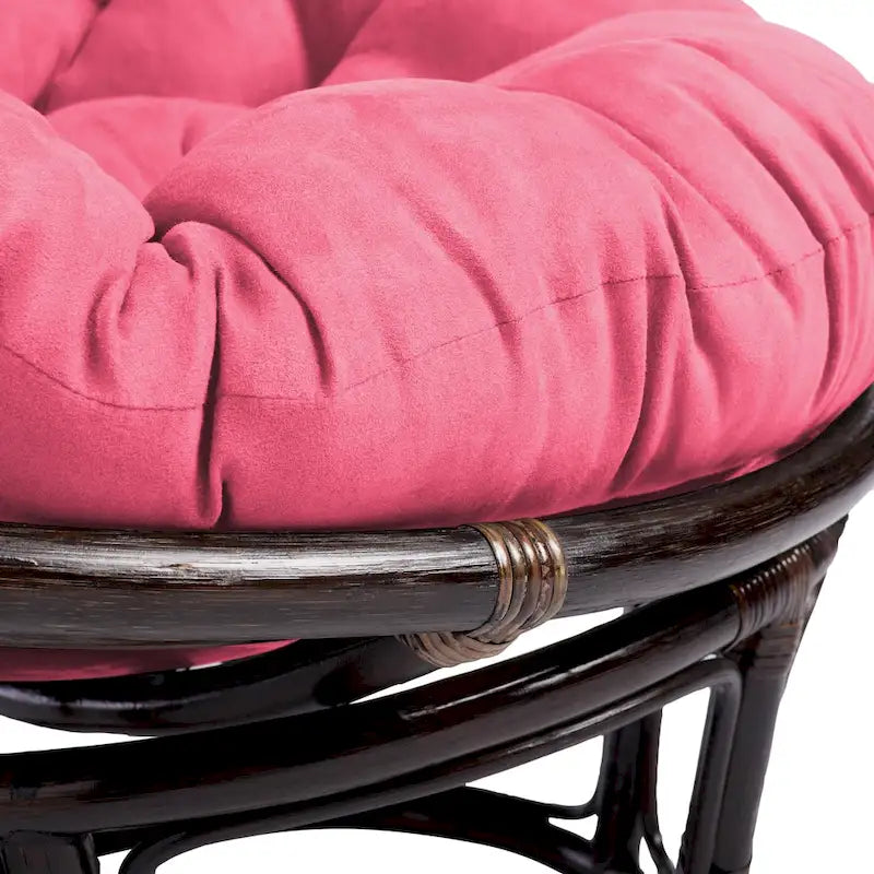 Poltrona Papasan in rattan da 42 pollici con cuscino in microsuede