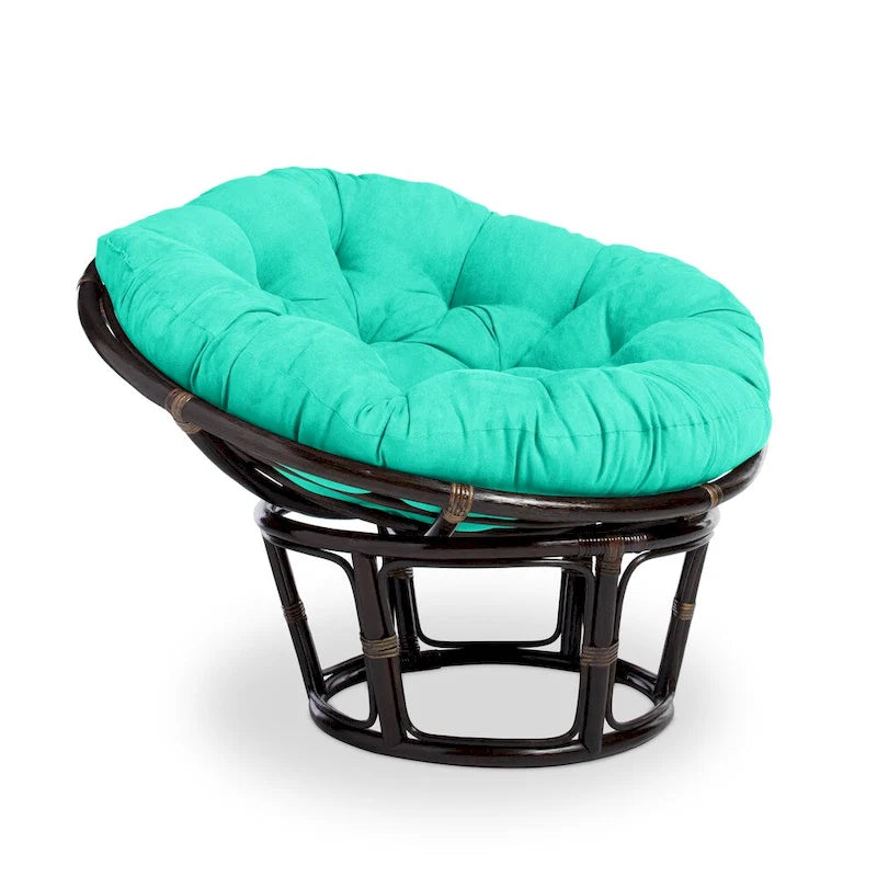 Poltrona Papasan in rattan da 42 pollici con cuscino in microsuede