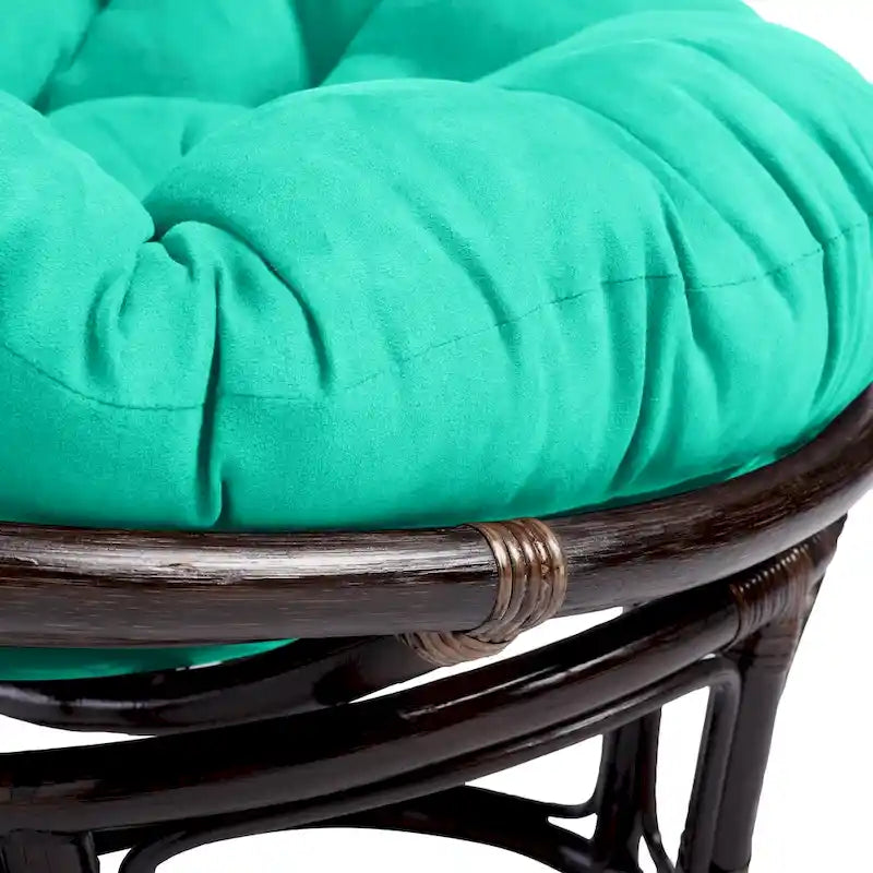 Poltrona Papasan in rattan da 42 pollici con cuscino in microsuede