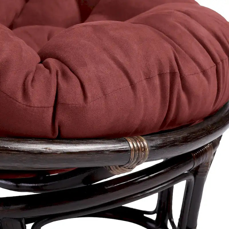 Poltrona Papasan in rattan da 42 pollici con cuscino in microsuede