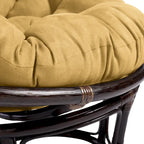 Poltrona Papasan in rattan da 42 pollici con cuscino in microsuede