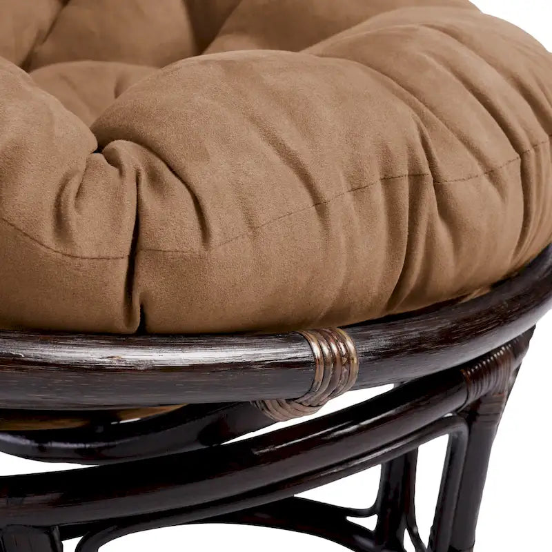Poltrona Papasan in rattan da 42 pollici con cuscino in microsuede