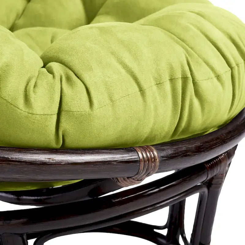 Poltrona Papasan in rattan da 42 pollici con cuscino in microsuede