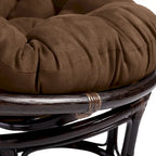 Poltrona Papasan in rattan da 42 pollici con cuscino in microsuede