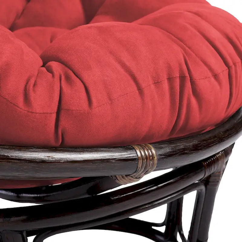 Poltrona Papasan in rattan da 42 pollici con cuscino in microsuede