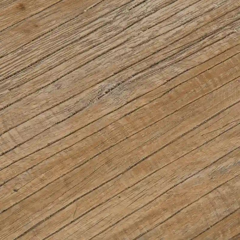 Beistelltisch aus Mindi-Holz mit verwitterter Naturoptik und X-Gestell
