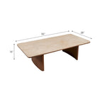 Eleganter Couchtisch aus Akazienholz und Travertin für modernes Wohnen