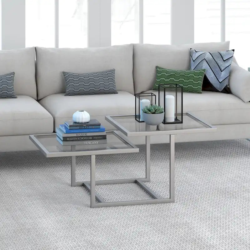 Silver Orchid Solm Two-Tier Blackened Bronze Coffee Table