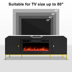 Mobile TV in legno da 70 con camino elettrico da 36
