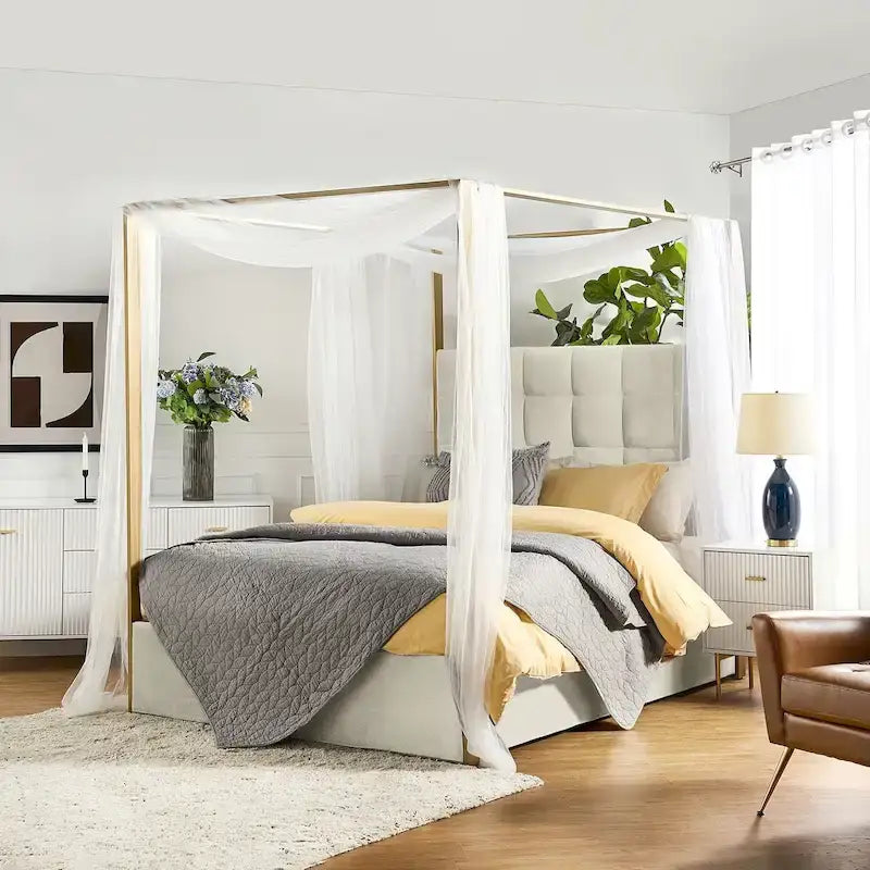 Modernes Polster-Himmelbett in Queensize