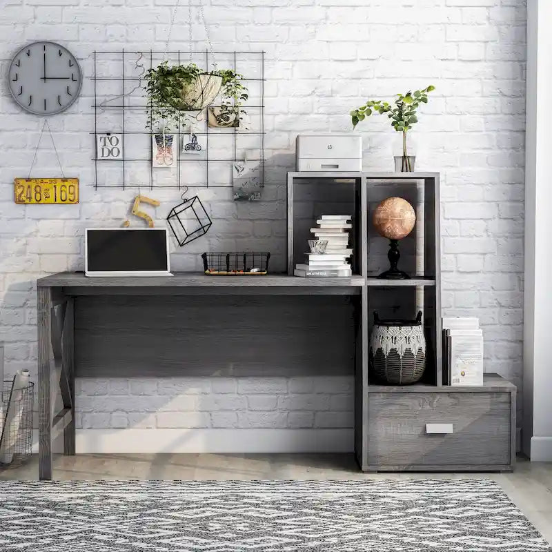 Scrivania moderna per computer da 70 pollici con porte USB