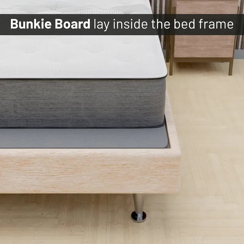 Pannello Bunkie diviso da 1.5 pollici per il supporto del materasso/letto - Completamente assemblato, comfort e supporto migliorati, grigio