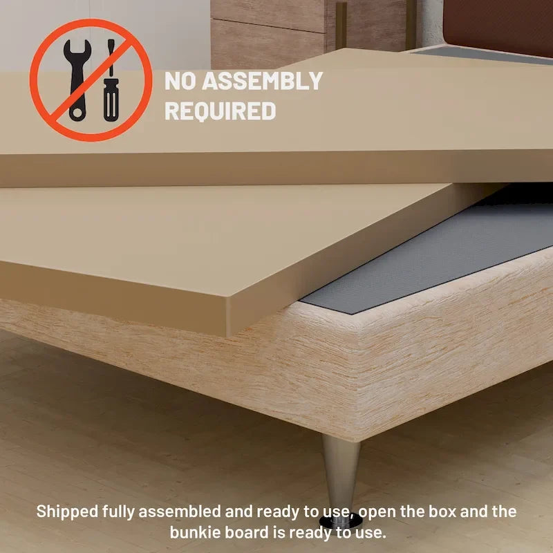 Pannello Bunkie diviso da 1.5 pollici per il supporto del materasso/letto - Completamente assemblato, comfort e supporto migliorati, grigio