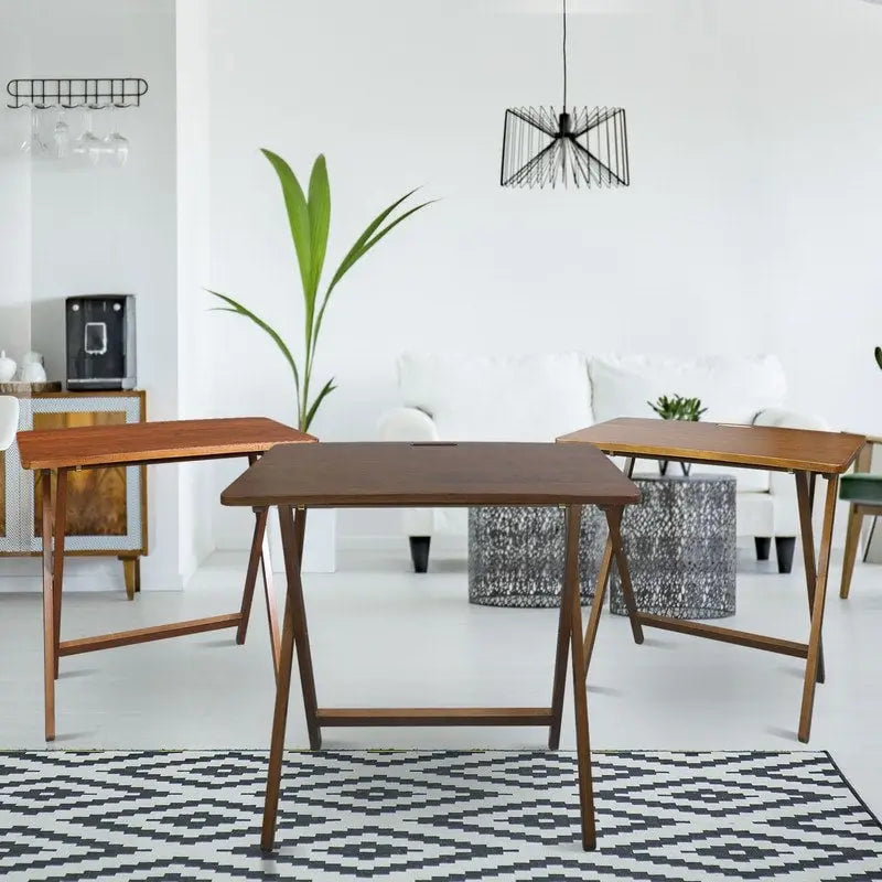 Folding TV Tray Table with Solid Hardwood