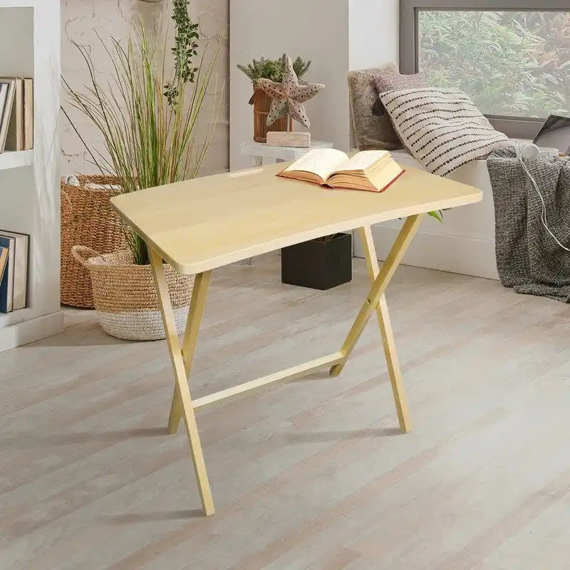 Folding TV Tray Table with Solid Hardwood