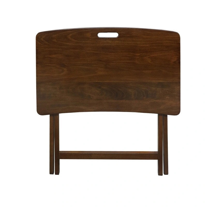 Folding TV Tray Table with Solid Hardwood