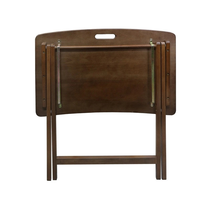 Folding TV Tray Table with Solid Hardwood