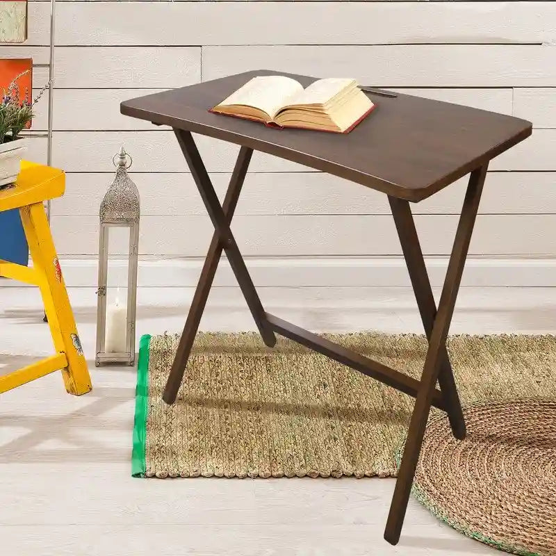 Folding TV Tray Table with Solid Hardwood