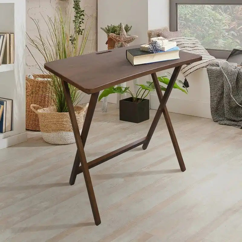 Folding TV Tray Table with Solid Hardwood