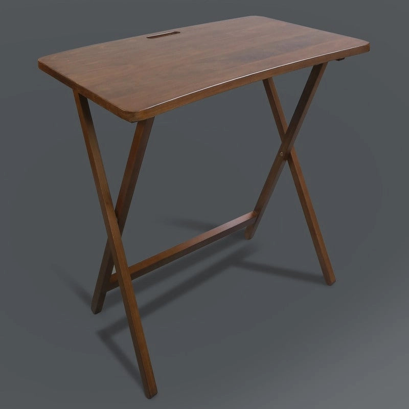 Folding TV Tray Table with Solid Hardwood