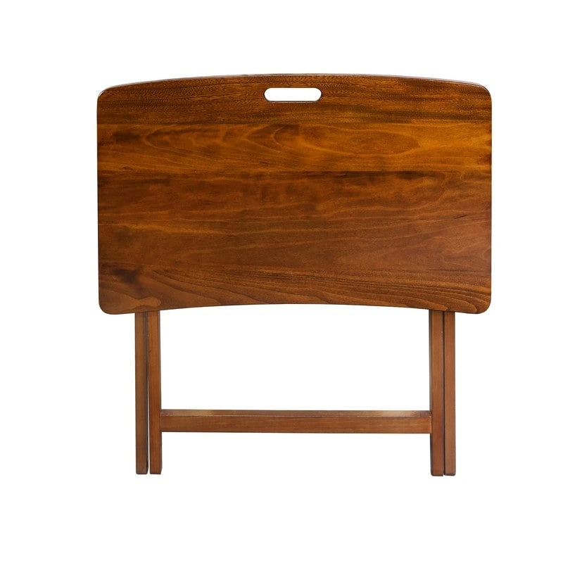 Folding TV Tray Table with Solid Hardwood