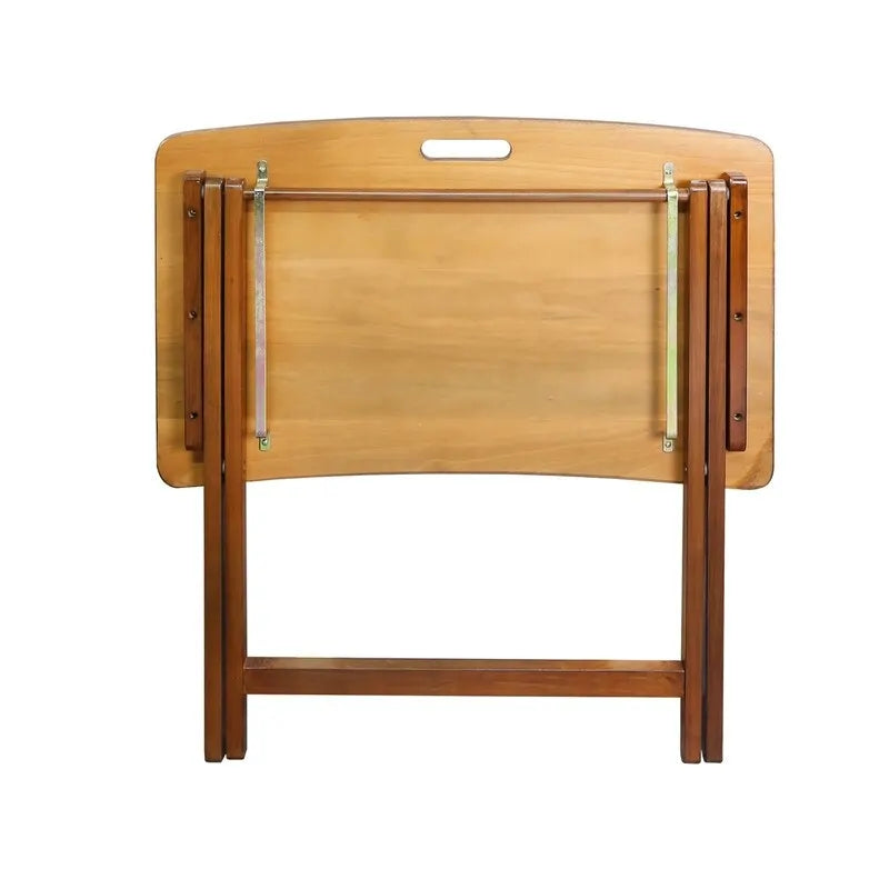 Folding TV Tray Table with Solid Hardwood