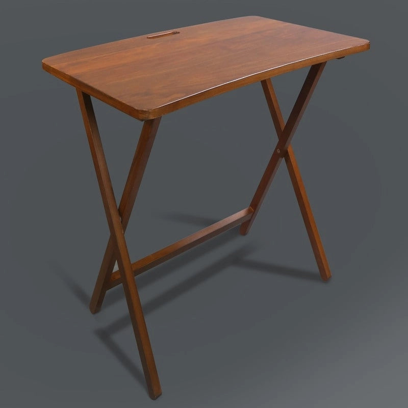 Folding TV Tray Table with Solid Hardwood