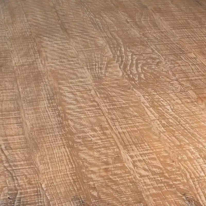 Ronde eettafel van teruggewonnen grenenhout van 59 inch met antiek-natuurlijke afwerking en gebeeldhouwde voet