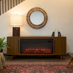 Morris Electric 72 Fireplace TV Stand in Vintage Black Maple by Real Flame