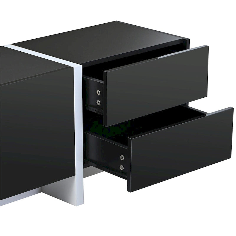 Mobile TV rettangolare moderno per TV fino a 80 pollici con superficie UV ad alta lucentezza