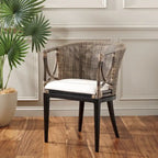 SAFAVIEH Olafia Dining Brown/ Black Arm Chair - 22.3 x 23.3 x 31.5 - 22Wx23Dx32H